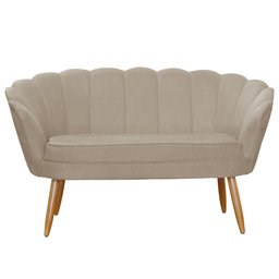 Namoradeira Sofá Pétala 2 Lugares Suede Bege Visalar Móveis - 1