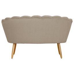 Namoradeira Sofá Pétala 2 Lugares Suede Bege Visalar Móveis - 3