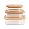 Kit 3 Potes Vidro Tampa Bambu Mini Tábua 2em1 Berlinger Haus Utensílios Cozinha Organização - 1