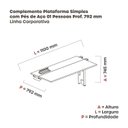 Ver imagem 3 de Complemento de Plataforma Corporativa 110x792 CPLPSC110 110cm Industrial Noce Naturalle e Grafito Bege/Marromle