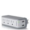 Carregador USB com 2 Saidas USB e 3 Tomadas Tipo-B BST300BG - Branco/Cinza - 1