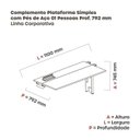 Ver imagem 3 de Complemento de Plataforma Corporativa 110x792 CPLPSC110 110cm Industrial Noce Naturalle e Branco Bege/Marromle