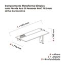 Ver imagem 3 de Complemento de Plataforma Corporativa 110x792 CPLPSC110 110cm Industrial Grafito e Cinza