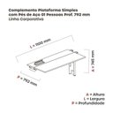 Ver imagem 3 de Complemento de Plataforma Corporativa 110x792 CPLPSC110 110cm Industrial Noce Naturalle e Cinza Marrom/Marromle