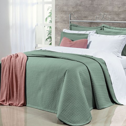 Cobre Leito Super King 400 Fios Egípcio 100% Algodão Verde 3 Peças