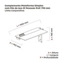 Ver imagem 3 de Complemento de Plataforma Corporativa 110x792 CPLPSC110 110cm Industrial Cinza e Grafito
