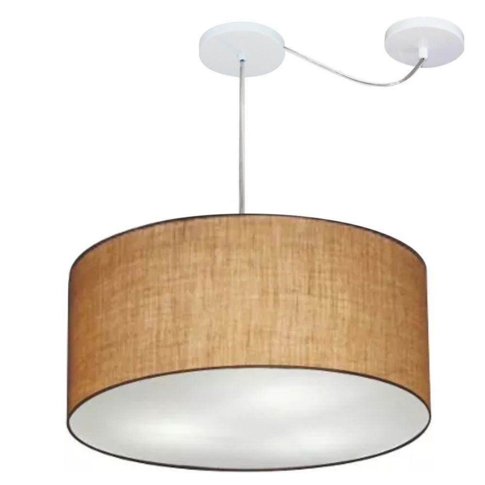 Lustre Cilíndrico Desvio de Centro 55x25cm Bivolt Palha - 1