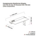 Ver imagem 3 de Complemento de Plataforma Corporativa 110x792 CPLPSC110 110cm Industrial Preto e Branco