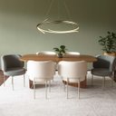 Ver imagem 3 de Pendente Volta Led 36w 3000k Bivolt (d) 70cm X (a) 16cm Metal e Silicone Dourado