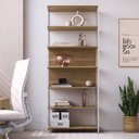 Ver imagem 1 de Estante para Escritório Home Office Industrial Idea A03 Nogal Sevilha Branco - Lyam Decor