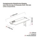 Ver imagem 3 de Complemento de Plataforma Corporativa 110x792 CPLPSC110 110cm Industrial Noce Naturalle e Preto Marrom/Marromle