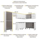 Ver imagem 3 de Cozinha Completa Multimóveis Xangai Soul FG3284 com Armário e Balcão Branca/Lacca Fumê
