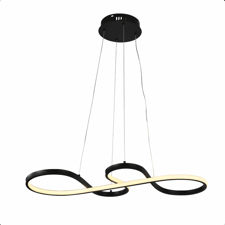 Luminária Pendente 40w 3 Temperaturas de Cor Led Design Moderno Bivolt Preto