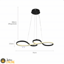Ver imagem 3 de Luminária Pendente 40w 3 Temperaturas de Cor Led Design Moderno Bivolt Preto