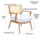 Ver imagem 3 de Poltrona Sofia Estofada em Madeira Amêndoa com Tela Sextavada