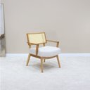 Ver imagem 5 de Poltrona Sofia Estofada em Madeira Amêndoa com Tela Sextavada