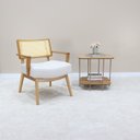 Ver imagem 1 de Poltrona Sofia Estofada em Madeira Amêndoa com Tela Sextavada