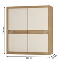 Ver imagem 3 de Guarda-Roupa Casal 2 Portas de Correr 4 Gavetas 227 x 230cm Copenhagen Yescasa Cappuccino/Off White
