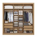 Ver imagem 4 de Guarda-Roupa Casal 2 Portas de Correr 4 Gavetas 227 x 230cm Copenhagen Yescasa Cappuccino/Off White