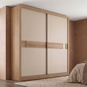 Ver imagem 1 de Guarda-Roupa Casal 2 Portas de Correr 4 Gavetas 227 x 230cm Copenhagen Yescasa Cappuccino/Off White