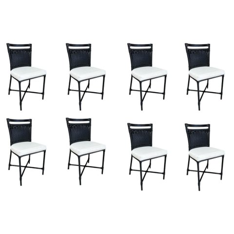 Kit 8 Cadeiras Rio Fibra Sintética e Estofado com Acquablock