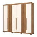 Ver imagem 2 de Guarda-Roupa Casal 6 Portas 4 Gavetas Norton Bege/Nature/Off White