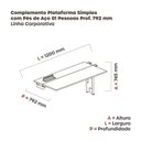 Ver imagem 3 de Complemento de Plataforma Corporativa 120x792 CPLPSC120 120cm Industrial Nogueira Casablanca e Preto Bege