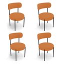 Ver imagem 2 de Cadeira Sala de Jantar Margara Kit 4 em Aço Preto Bouclê Ted D03 - D'Rossi