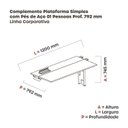 Ver imagem 3 de Complemento de Plataforma Corporativa 120x792 CPLPSC120 120cm Industrial Branco