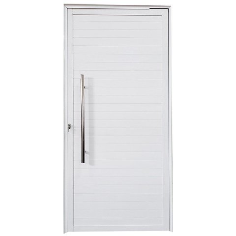 Porta Pivotante de Alumínio Branco com Puxador Linha Veneza:Direita/ 210 x 120