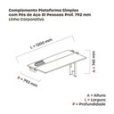Ver imagem 3 de Complemento de Plataforma Corporativa 120x792 CPLPSC120 120cm Industrial Nogueira Casablanca e Branco Bege