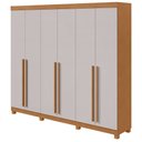 Ver imagem 1 de Guarda-roupas Casal Bertha 6 Portas 6 Gavetas sem Espelho com Pés - Lp - Rei de Casa Amendoa Clean/o