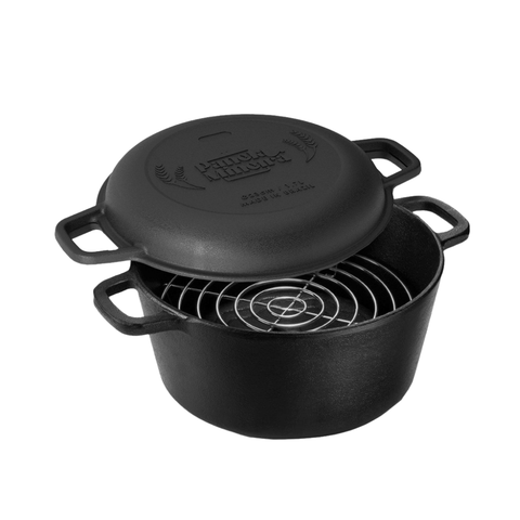 Panela Defumação Ferro Fundido 24x16cm 5,7l Panela Mineira