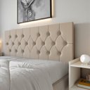 Ver imagem 2 de Painel Cabeceira Casal Capitonê Estofada 140cm Elisa Fixação Parede Suspenso:areia