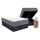 Ver imagem 1 de Conjunto Box Baú Queen: Colchão Espuma Herval D28 Singlecore + Base Crc Suede Gray (158x198)