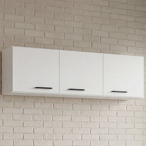Armário Aéreo 3 Portas 120cm Branco - Poquema