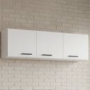 Ver imagem 1 de Armário Aéreo 3 Portas 120cm Branco - Poquema