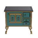 Ver imagem 2 de Fogão a Lenha N° 01 Colonial Turquesa Chapa Vitrocerâmica Saída Esquerda sem Tampa - Venax