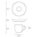 Ver imagem 2 de Jogo 6 Xícaras 170ml com Pires Cerâmica Porto Brasil Borboleta Branca Decorada Mesa Posta