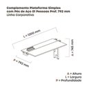 Ver imagem 3 de Complemento de Plataforma Corporativa 120x792 CPLPSC120 120cm Industrial Preto e Grafito