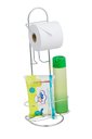 Ver imagem 1 de Suporte Porta Papel Higiênico de Chão com Prateleira Aço Cromado - Cód 08411