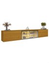 Ver imagem 7 de Conjunto Home Modular Painel Rack Parede Suspenso Matiz 217 Cor:Madeira/Off-White