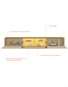 Ver mais imagens de Conjunto Home Modular Painel Rack Parede Suspenso Matiz 217 Cor:Madeira/Off-White