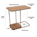 Ver imagem 3 de Mesa Lateral Sofá Onix Metal e Madeira Marrom 100% MDF