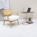 Ver imagem 1 de Mesa Lateral Sofá Onix Metal e Madeira Marrom 100% MDF
