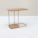 Ver imagem 4 de Mesa Lateral Sofá Onix Metal e Madeira Marrom 100% MDF