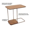 Ver imagem 5 de Mesa Lateral Sofá Onix Metal e Madeira Marrom 100% MDF