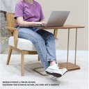 Ver mais imagens de Mesa Lateral Sofá Onix Metal e Madeira Marrom 100% MDF