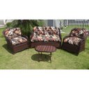 Ver imagem 1 de Conjunto de Sofá Fibra Sintética Melo Promo - 1 Sofá 2L + 2 Poltronas + 1 Mesa Centro - Tecido Revie