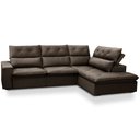 Ver imagem 1 de Sofá 3 Lugares Retrátil Reclinável Chaise Direito 258cm Bergen F04 Veludo Marrom Escuro - Lyam Decor